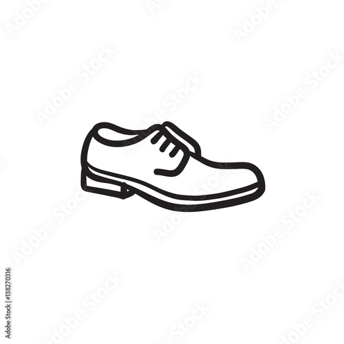 Shoe with shoelaces sketch icon.