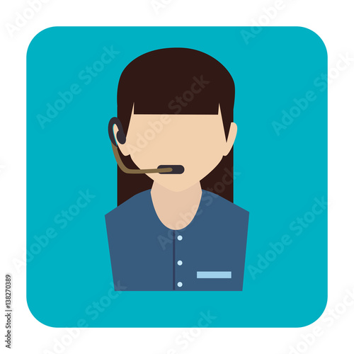 call center agent service icon vector illustration design