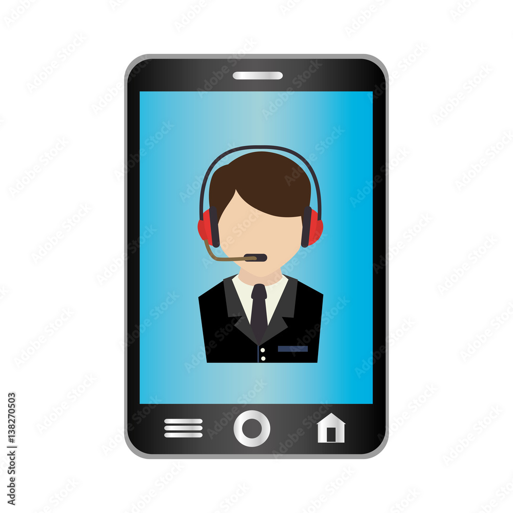 smartphone device with call center app isolated icon vector illustration design smartphone device with call center app isolated icon vector illustration design