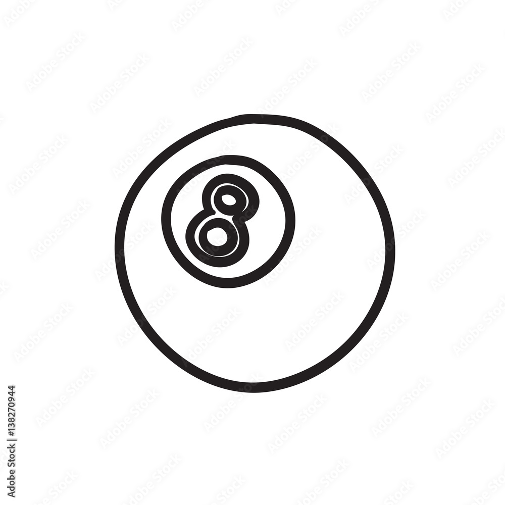 Billiard ball sketch icon. Billiard ball sketch icon.