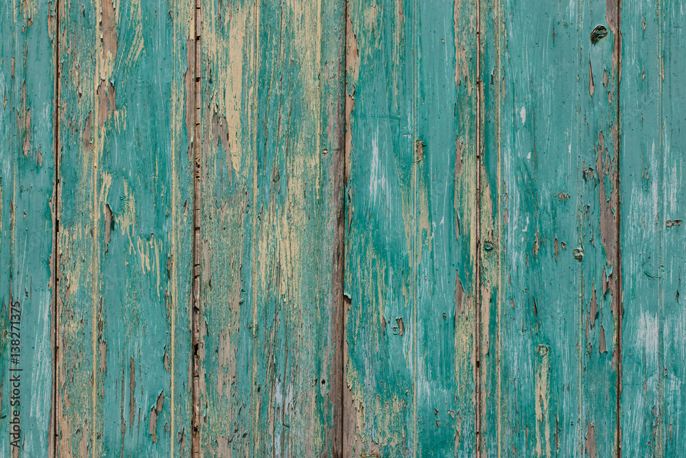 Rustic old plank background in turquoise, mint colors with textures scratches and antique cracked paint Rustic old plank background in turquoise, mint colors with textures scratches and antique cracked paint
