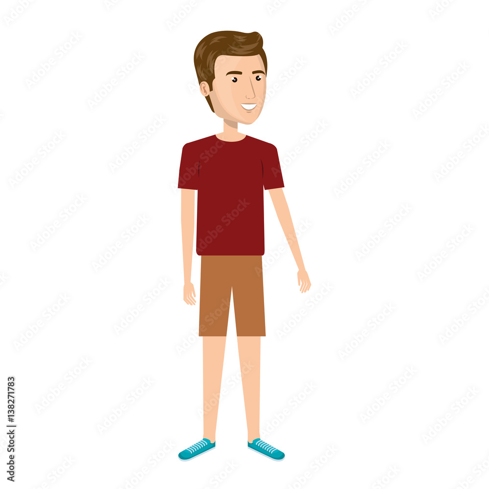 cartoon man in short pants casual suit vector illustration cartoon man in short pants casual suit vector illustration