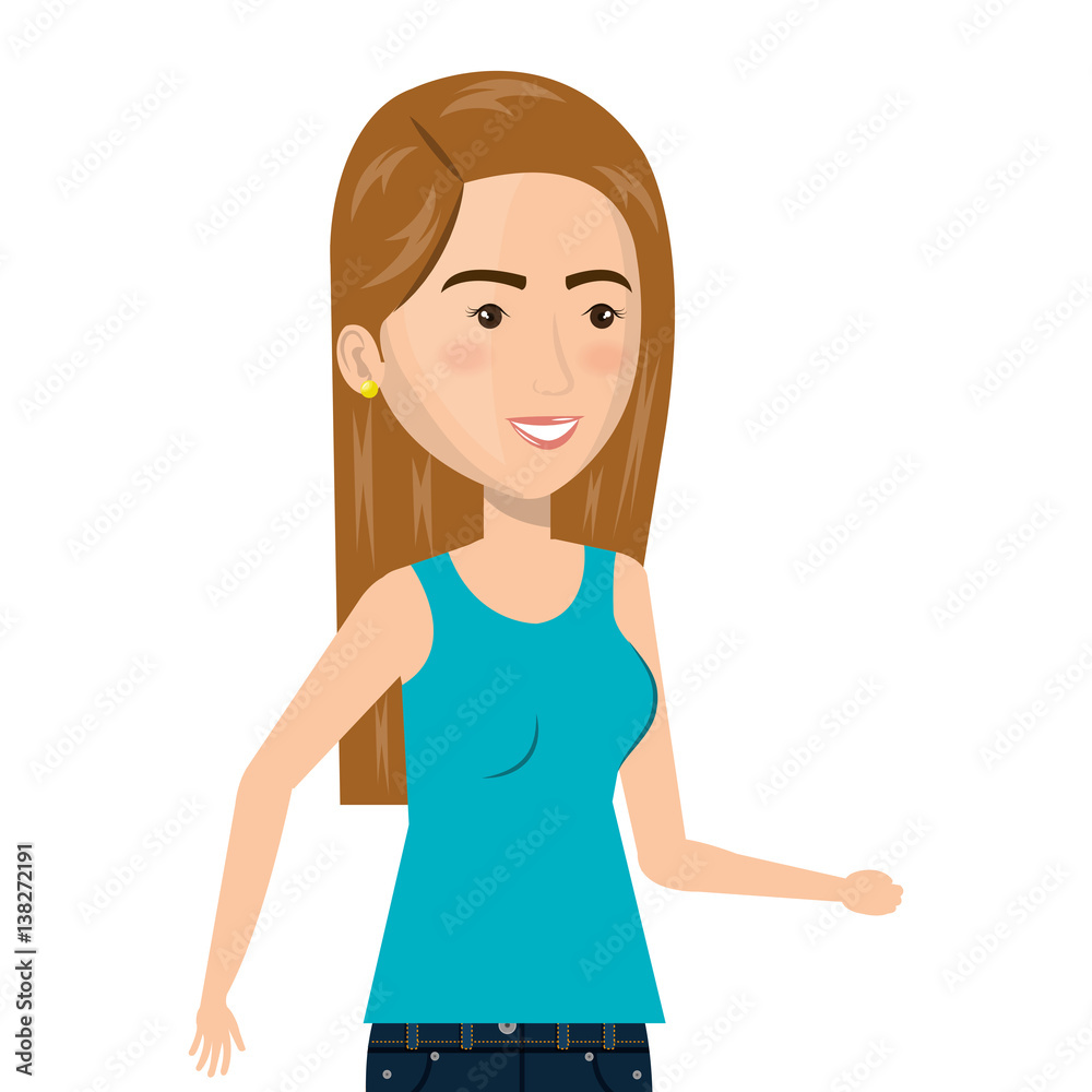 half body cartoon caucasian woman in casual suit vector illustration half body cartoon caucasian woman in casual suit vector illustration