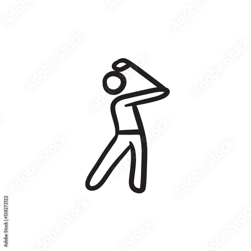 Golfer sketch icon.