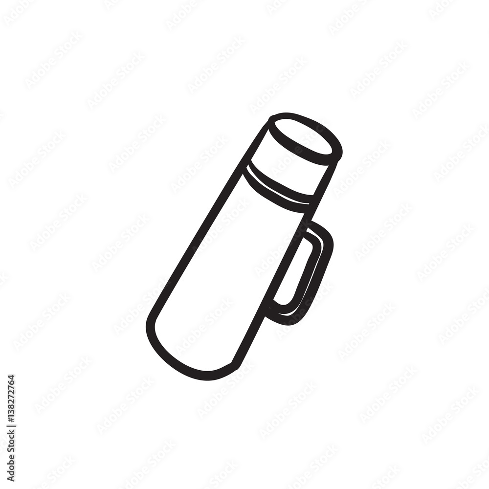 Thermos sketch icon. Thermos sketch icon.