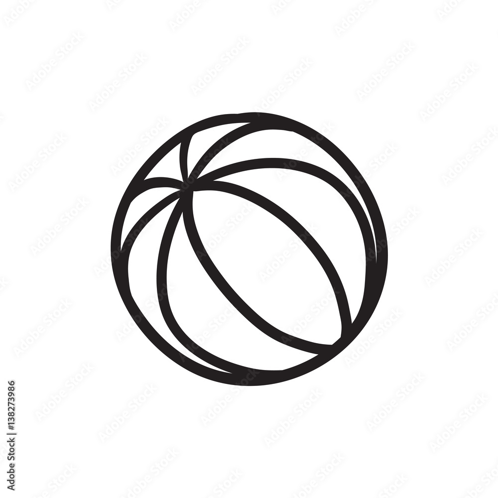 Beach ball sketch icon. Beach ball sketch icon.