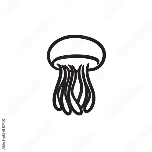 Jellyfish sketch icon.