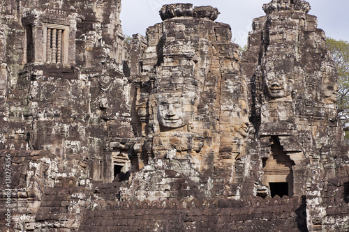 Face towers at temple of Bayon in Angkor Thom 