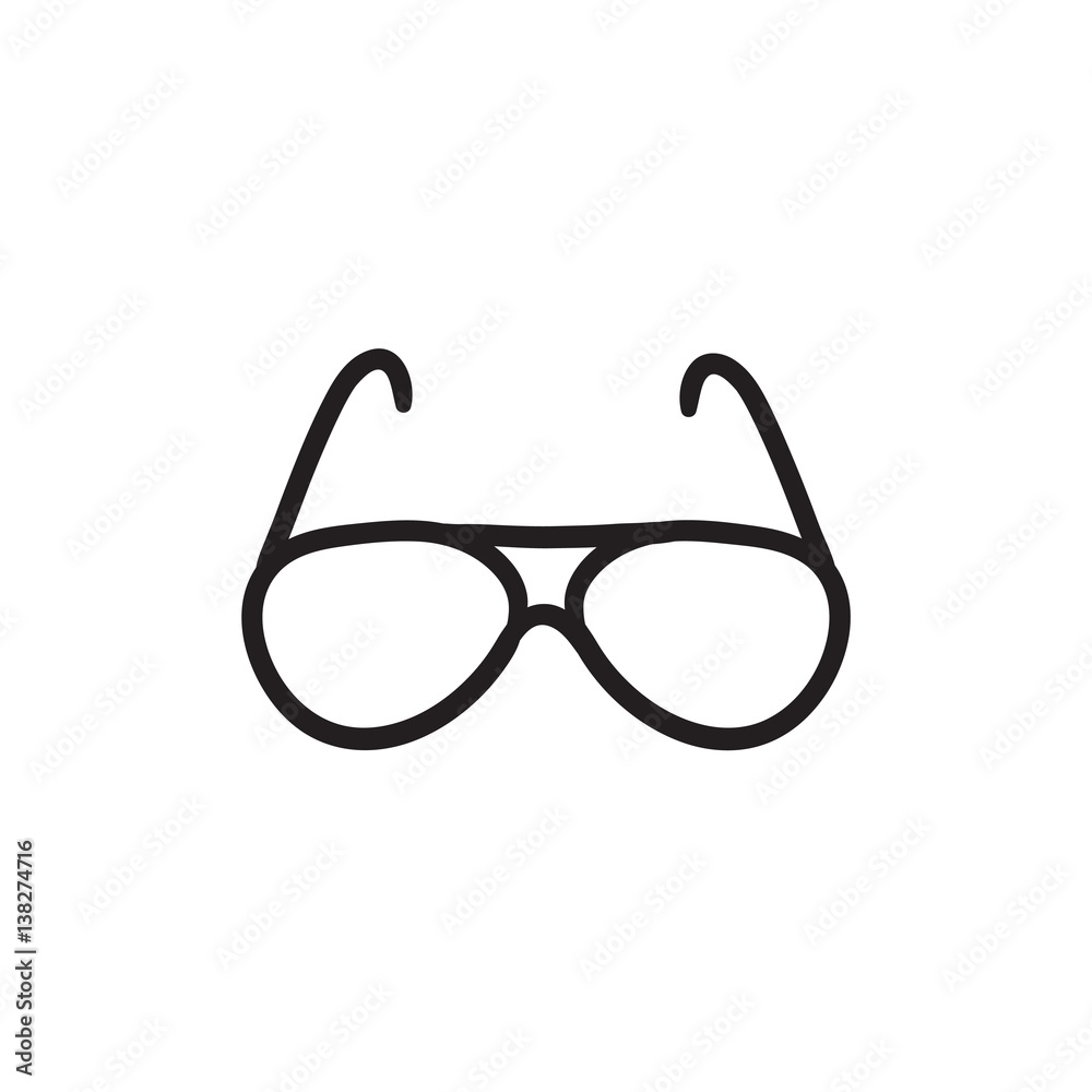 Eyeglasses sketch icon.