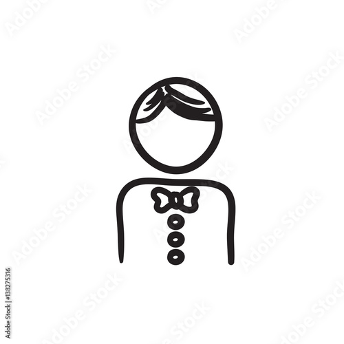 Waiter sketch icon.