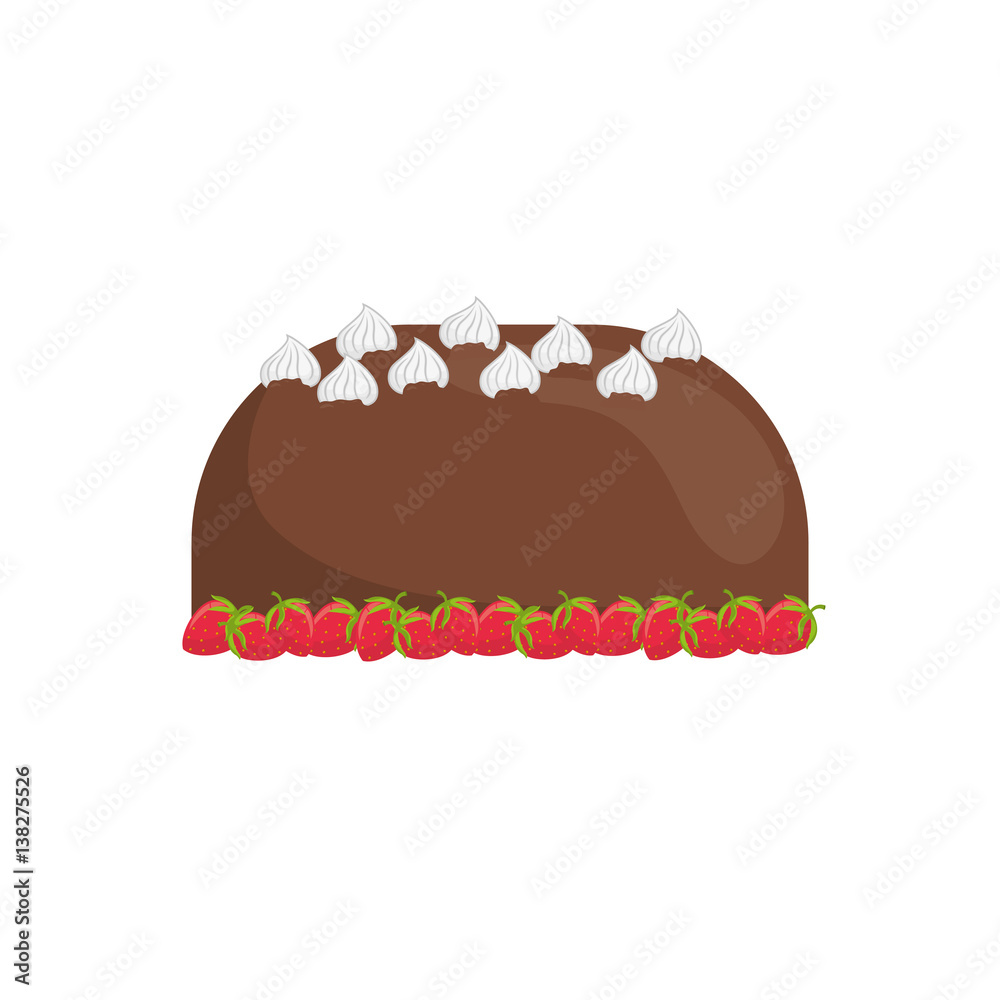 Delicious birthday cake icon vector illustration graphic design