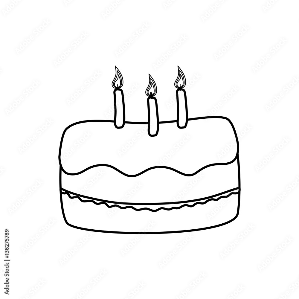 Delicious birthday cake icon vector illustration graphic design Delicious birthday cake icon vector illustration graphic design