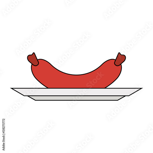 single sausage icon image vector illustration design 