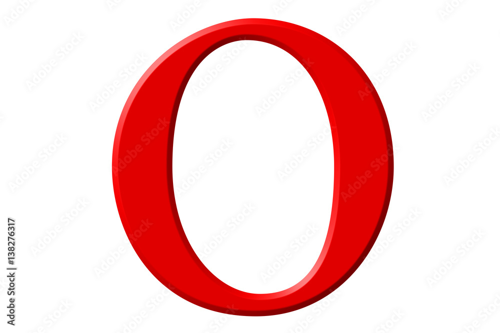Lowercase letter O, isolated on white, with clipping path, 3D illustration Lowercase letter O, isolated on white, with clipping path, 3D illustration