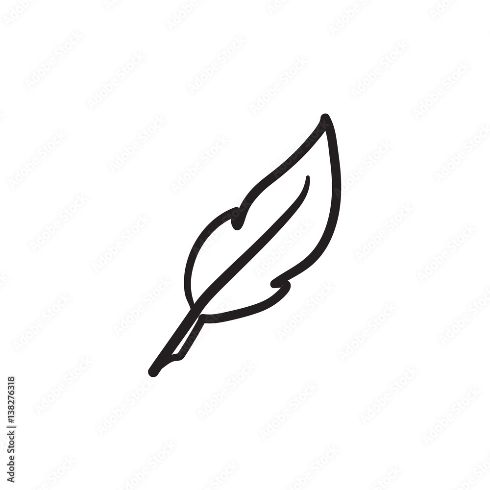 Feather sketch icon. Feather sketch icon.