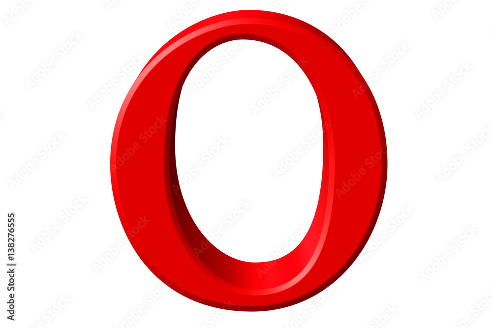 Lowercase letter O, isolated on white, with clipping path, 3D illustration Lowercase letter O, isolated on white, with clipping path, 3D illustration