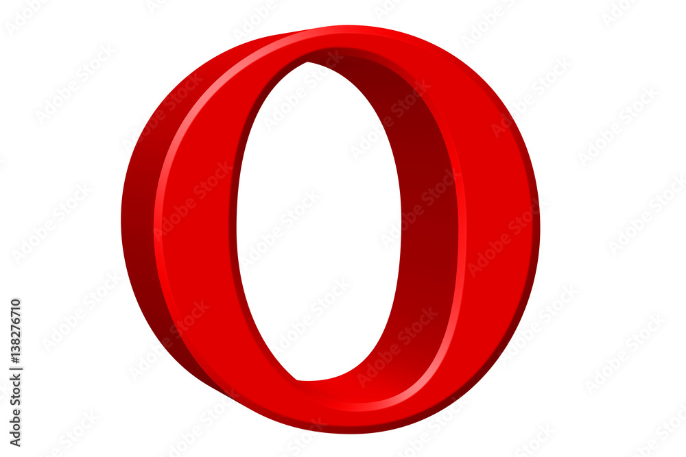 Lowercase letter O, isolated on white, with clipping path, 3D illustration Lowercase letter O, isolated on white, with clipping path, 3D illustration