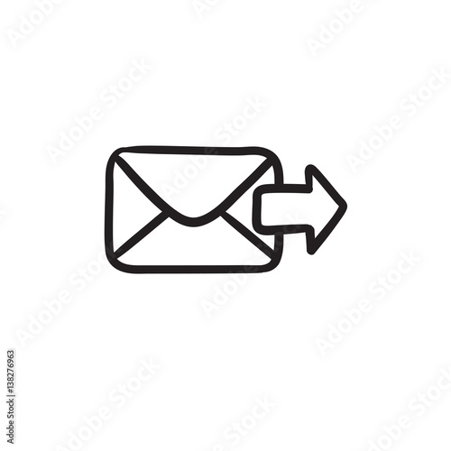 Sending email sketch icon. © Visual Generation
