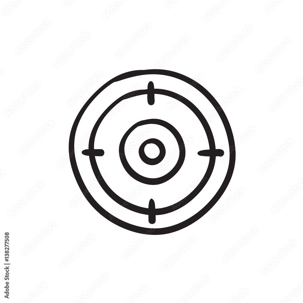 Target board sketch icon. Target board sketch icon.