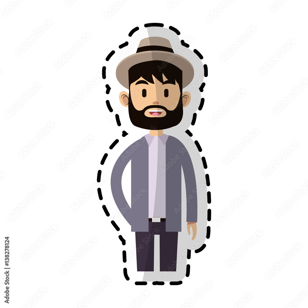 bearded man with hat icon image vector illustration design bearded man with hat icon image vector illustration design