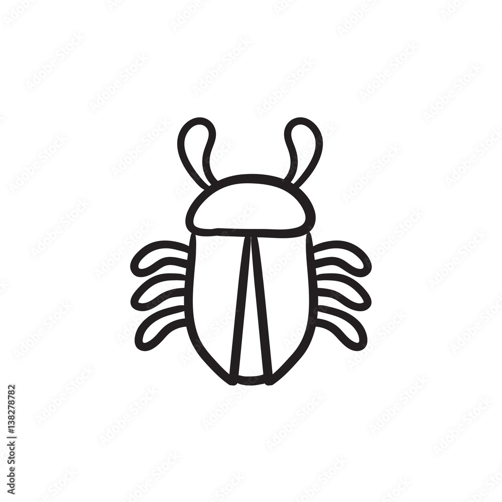 Computer bug sketch icon. Computer bug sketch icon.