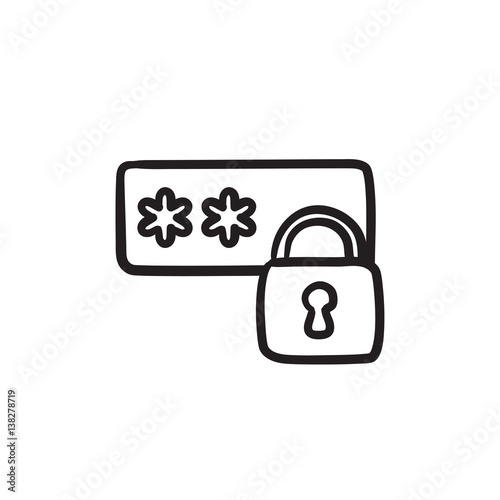 Password protected sketch icon.