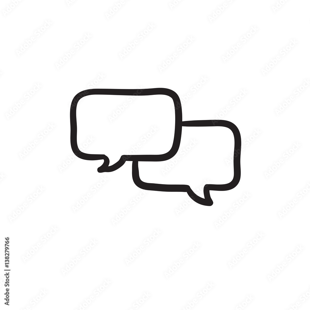 Fototapeta premium Speech squares sketch icon.