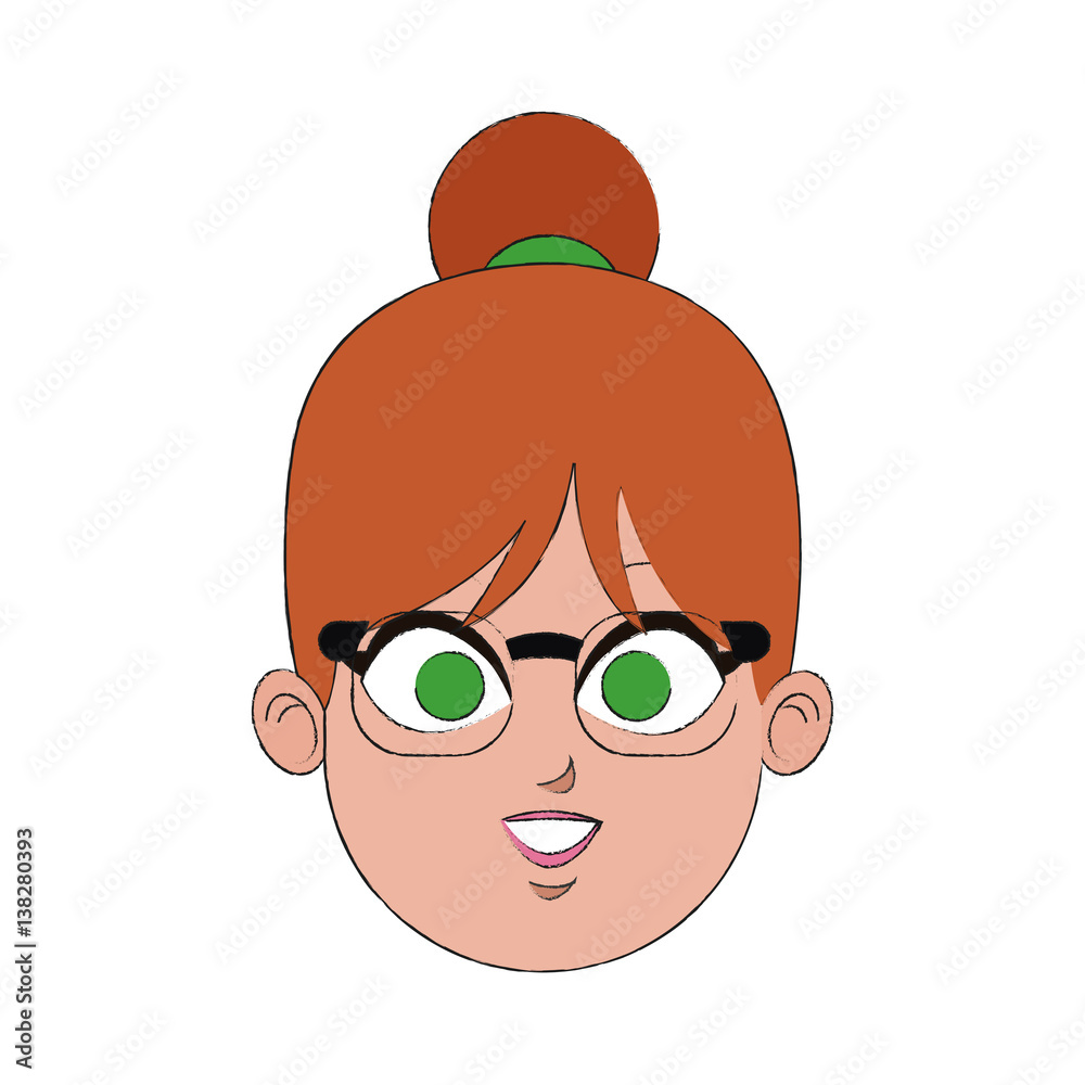 face of young pretty woman icon image vector illustration design 