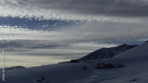 Time lapse view of ski resort in Parva, Chile photo