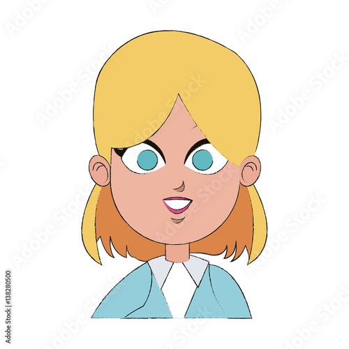 young pretty business woman in professional outfit icon image vector illustration design 