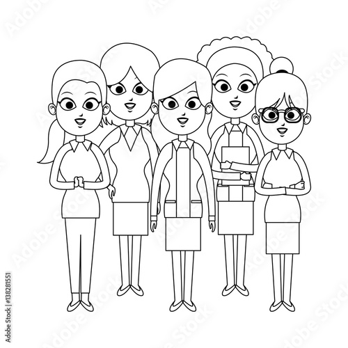 team of young business women icon image vector illustration design 