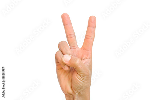 Valokuvatapetti hand with two fingers