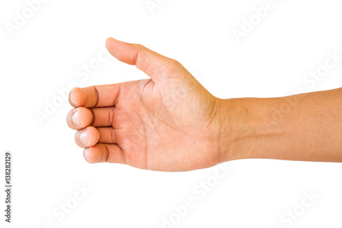 man hand to hold something