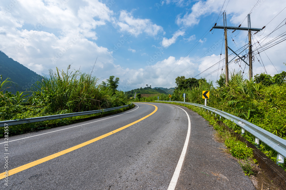 Winding Paved Road in the mountain.