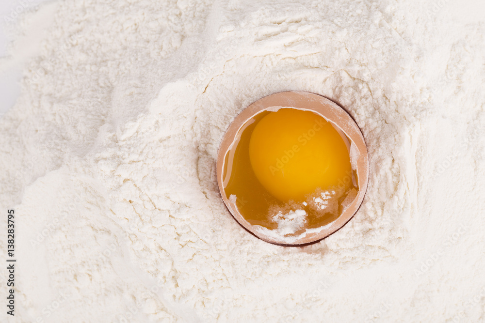 Eggs and flour for baking.