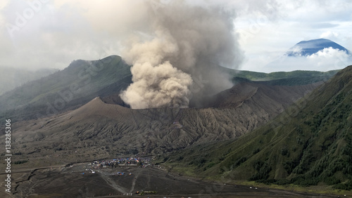 The eruption of mount bromo