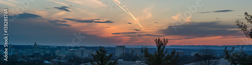 Sunset panorama over harrisburg pennsylvania