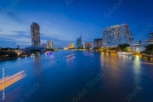 View of the Chao Phraya River and Bangkok Metropolitan from Taksin Bridge