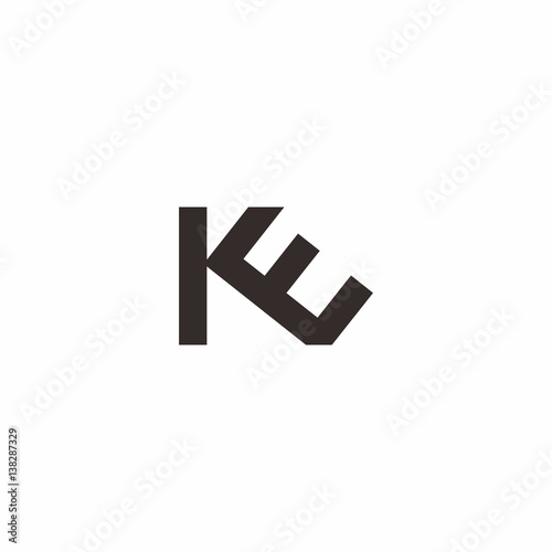 k linked e initial letter logo