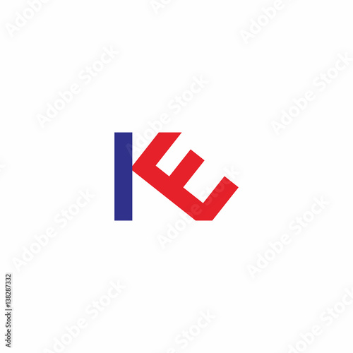 k linked e initial letter logo