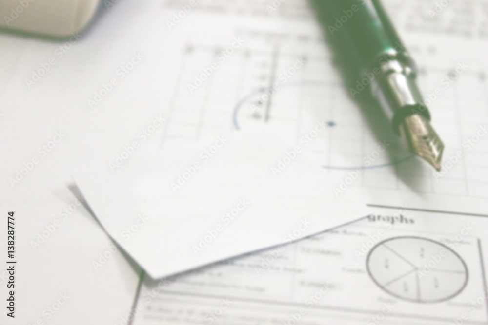 Table of accountant with papers Table of accountant with papers