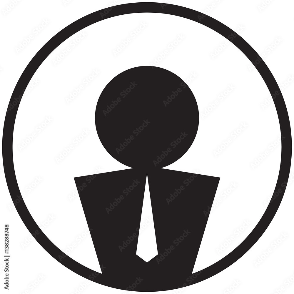 Business man icon. Black isolated on white. Business man icon. Black isolated on white.