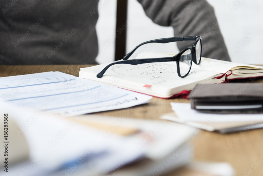Senior Adult Application Form Eyeglasses Concept Senior Adult Application Form Eyeglasses Concept