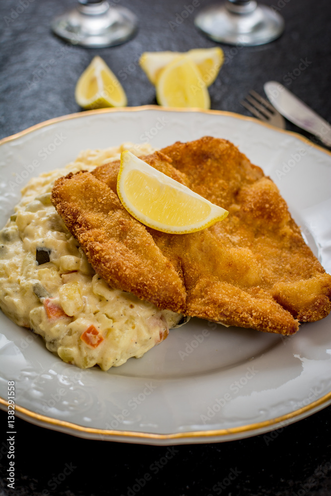 Schnitzel with salad Schnitzel with salad