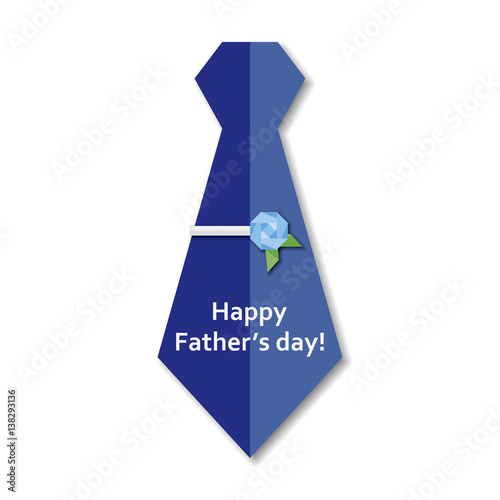 Father's day necktie and rose design tie clip