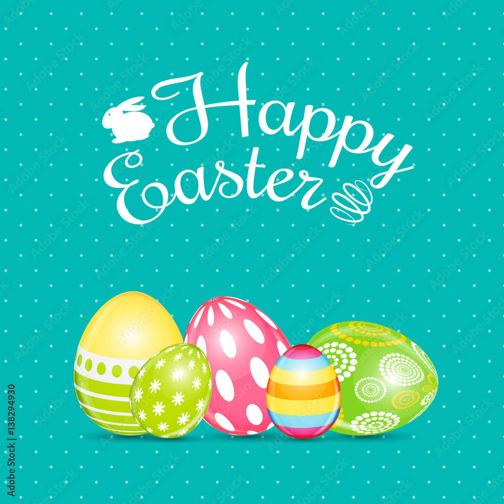 Happy Easter Spring Holiday Background Illustration