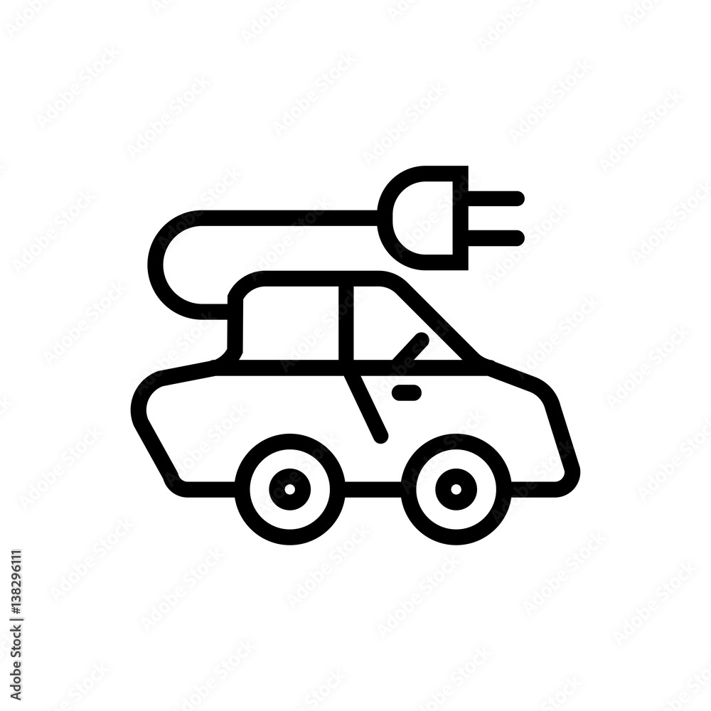electric car line vector icon electric car line vector icon