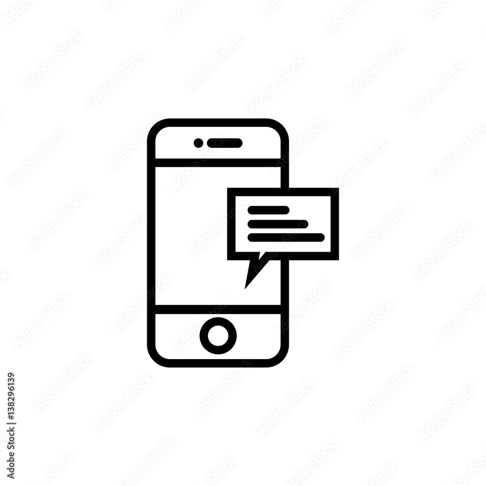 smartphone message bubble line vector icon smartphone message bubble line vector icon