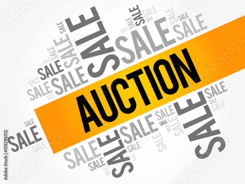 AUCTION words cloud, business concept background