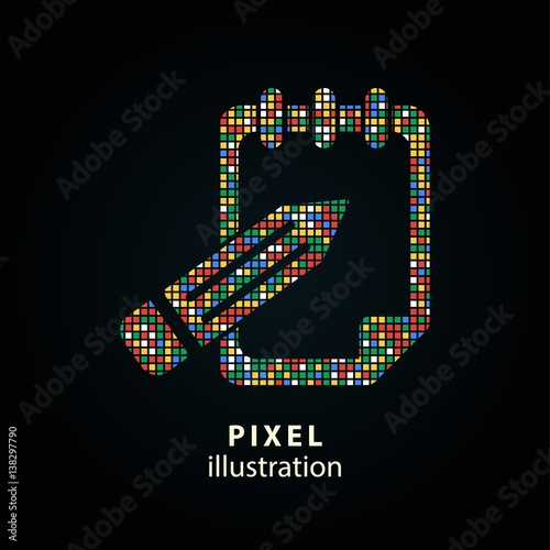 Notepad - pixel illustration.